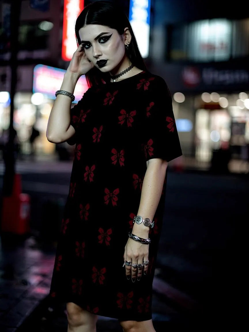 Widow's Ribbon T-shirt dress