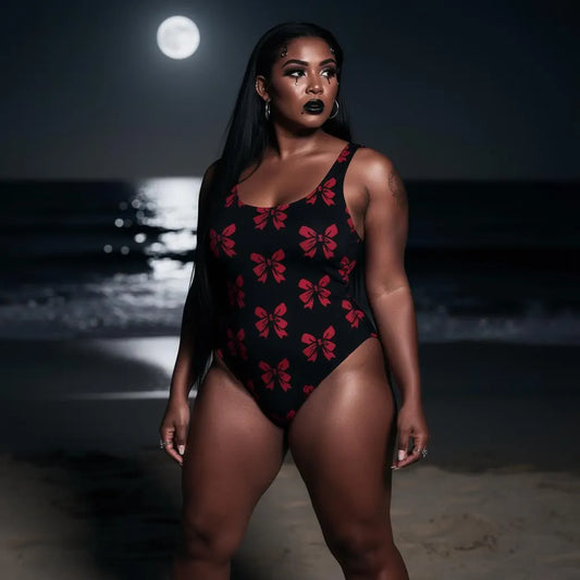 Widow's Ribbon One-Piece Swimsuit